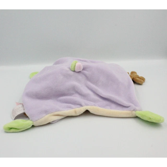 Doudou et compagnie plat lapin Lila beige rose mauve vert blanc - 23224