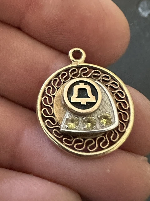 Vintage 10k Gold Yellow Diamonds Southwestern Bell Telephone Service Award
