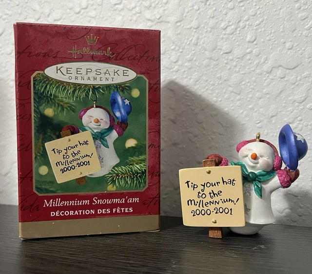 Hallmark Keepsake Ornament Millennium Snowma'am 2000 Snowman Snowgirl New Year