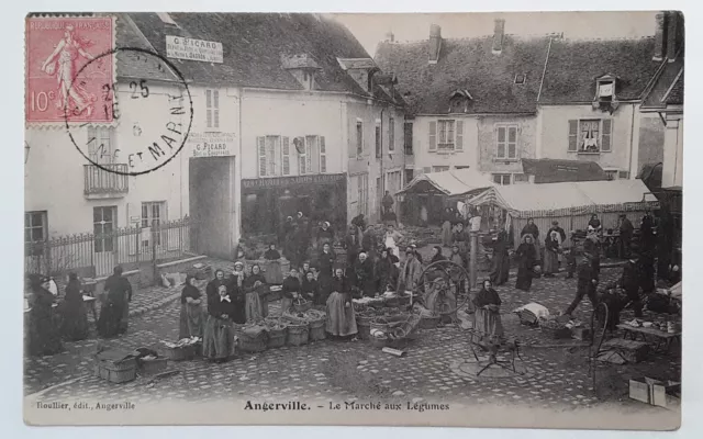 cpa-91-ANGERVILLE-Le Marché aux Légumes,voyagé.