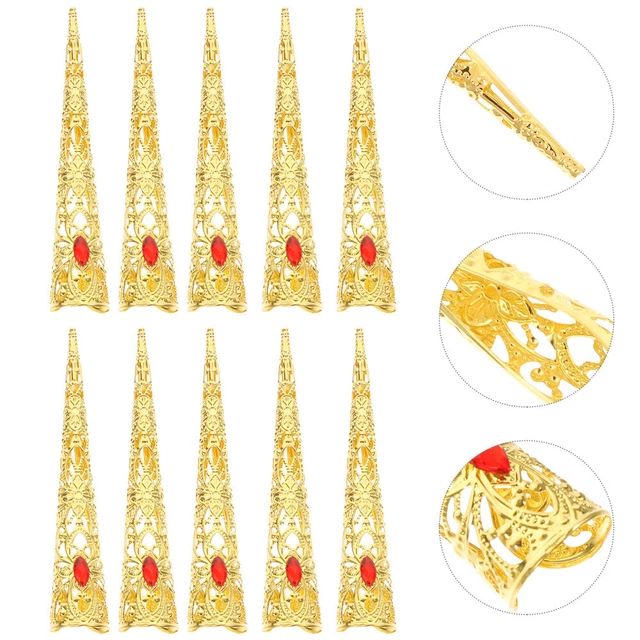10 pz punte unghie copertura unghie metallo costume di Halloween cosplay