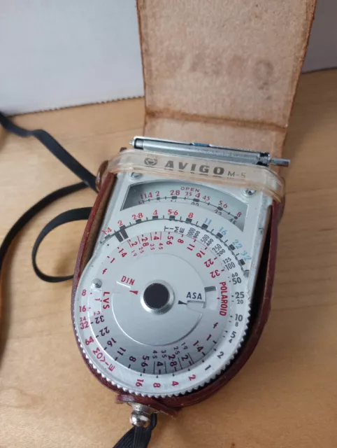 Vintage Avigo M-5 Light Meter With Case Photography Japan