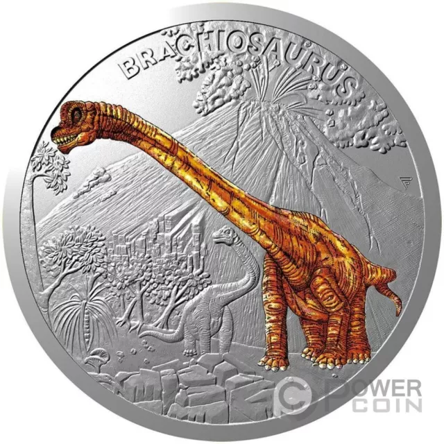 BRACHIOSAURUS Prehistoric World 1 Oz Silver Coin 1$ Niue 2024