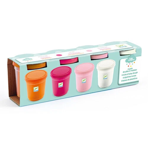Djeco Coloured Tubs Modelling Dough 4pcs