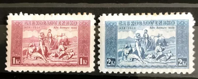 Tschechoslowakei 1934, Mi. Nr. 330w - 331w  ( Nr. 331 mit Falz), postfrisch