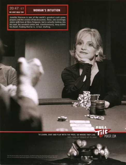 2006 Print Ad - Full Tilt Poker Ad - Woman's Intuition Jennifer Harman No Limit