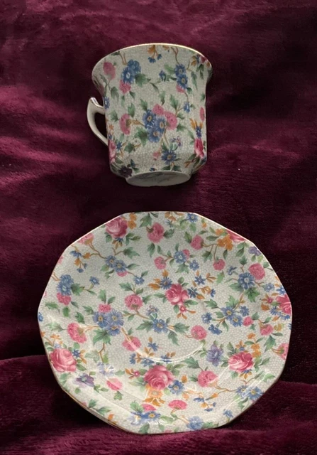 Royal Winton Grimwades Old Cottage Chintz Tea Cup Saucer Creamer & Small Bowl 9