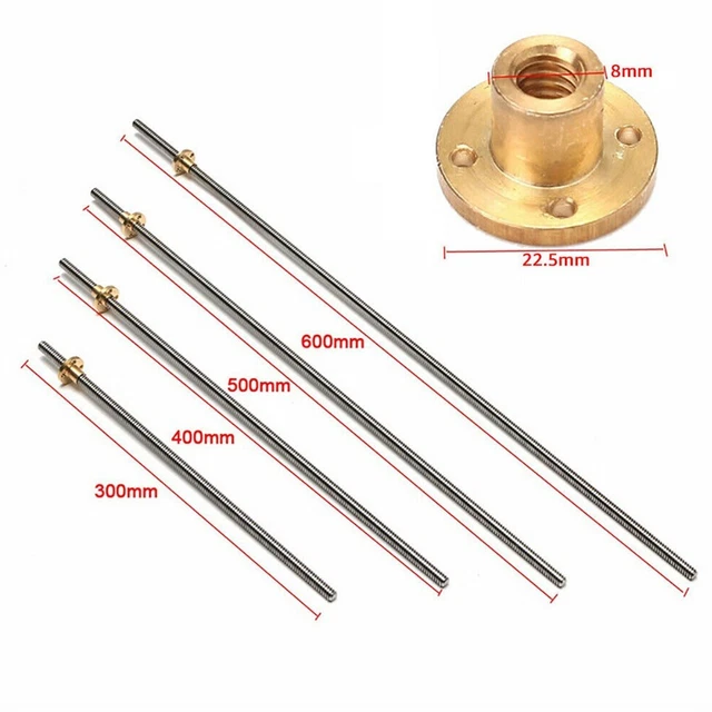 DMiotech 8pz 2mm x 100mm Ottone Massiccio Tondo Asta
