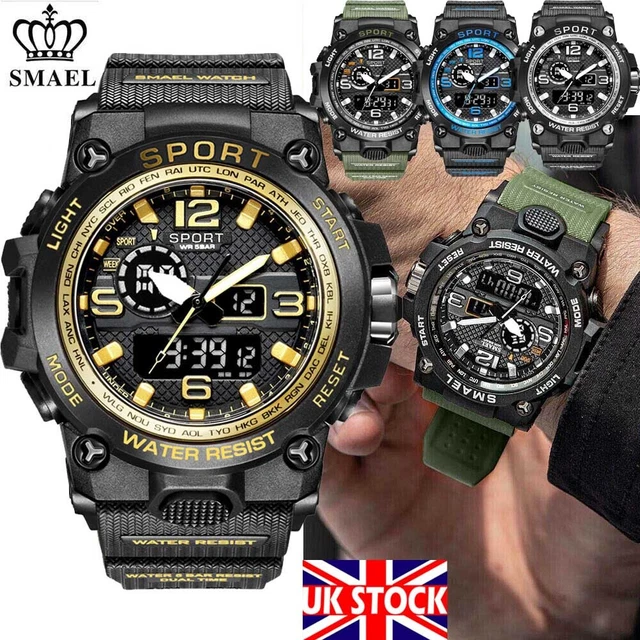 SMAEL Mens Sports Military Date Waterproof Digital Analog Quartz Wrist Watch UK