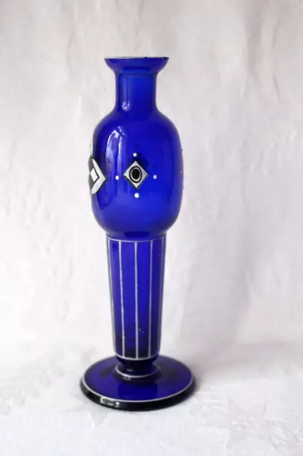 Antique Wiener Werkstatte cobalt blue enamel vase 1905-1910 2