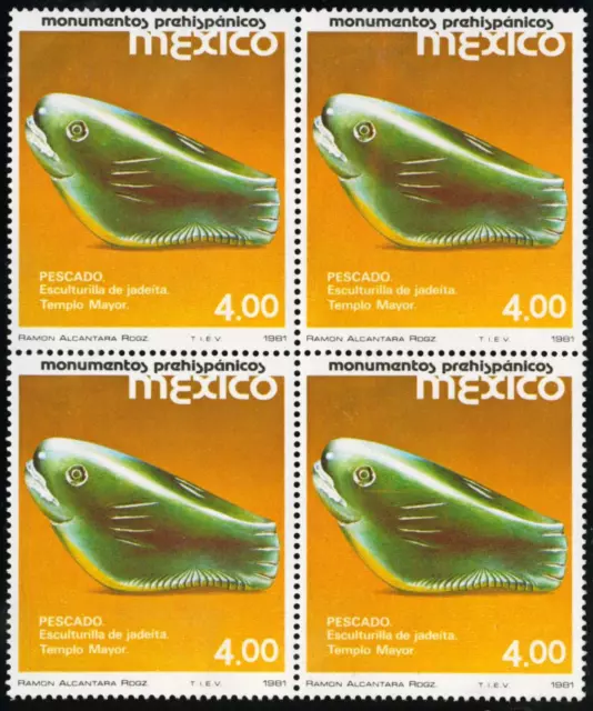 FAU1/VAR1 Mexico 849 Block 4 1981 Sculpture Of Jadeite Fish MNH