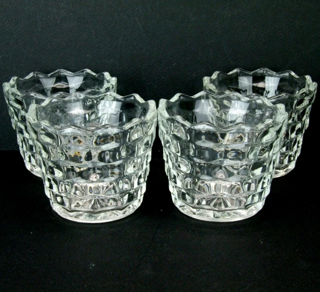 Colony Whitehall Clear Stacked Cube Cubist Votive Candleholder Set of 4 EUC