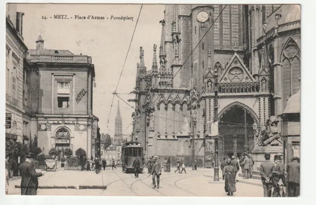 METZ - Moselle - CPA 57 - Tramways - tramway place d' Armes