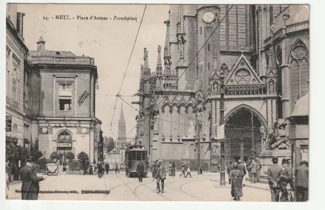 METZ - Moselle - CPA 57 - trams - tram place d' Armes