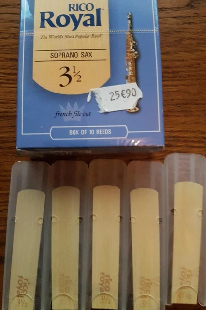 Royal by D'Addario Soprano sax force 3.5- 1 boite de 5 Anches saxophone