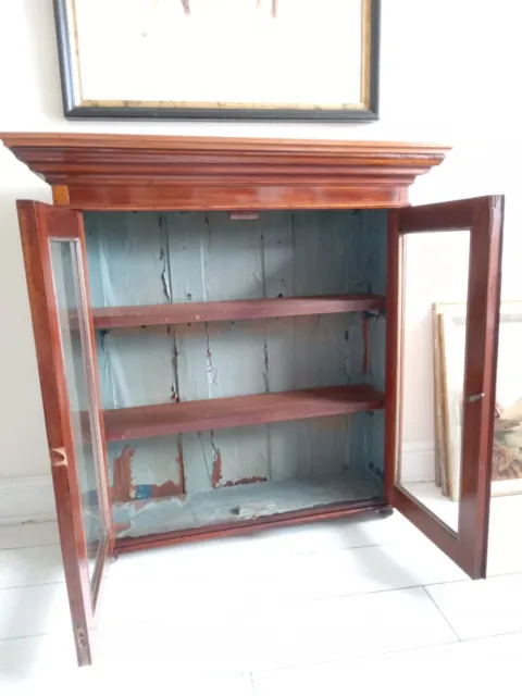 Antique Victorian Glazed Bookcase Library Office Ball Feet Delivery Available