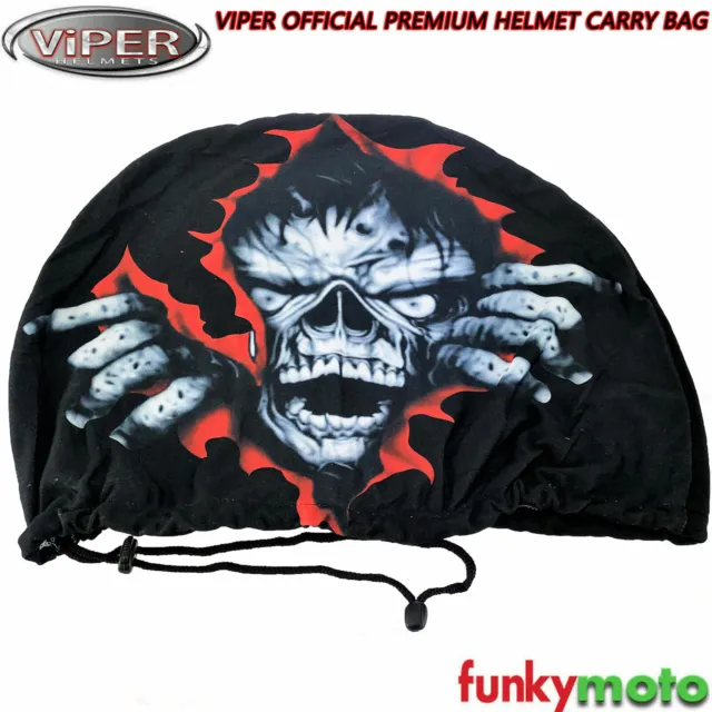 Sac de casque de moto officiel Viper Prime Cordon Sac transport crâne Graphique