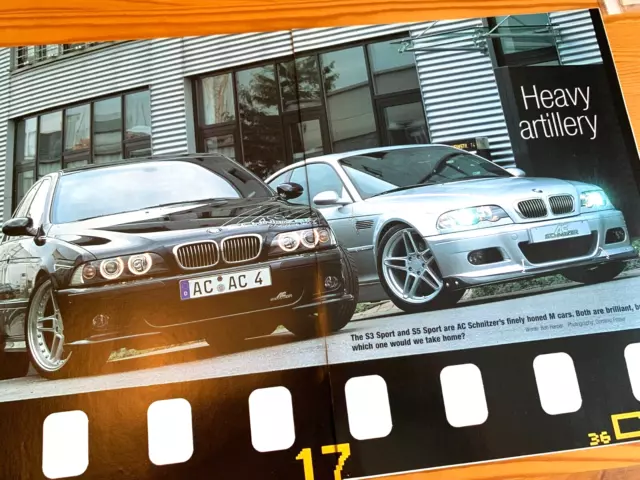 BMW E39 S5 & E46 S3 AC SCHNITZER M5 and M3 ORIGINAL CAR MAGAZINE REVIEW TEST
