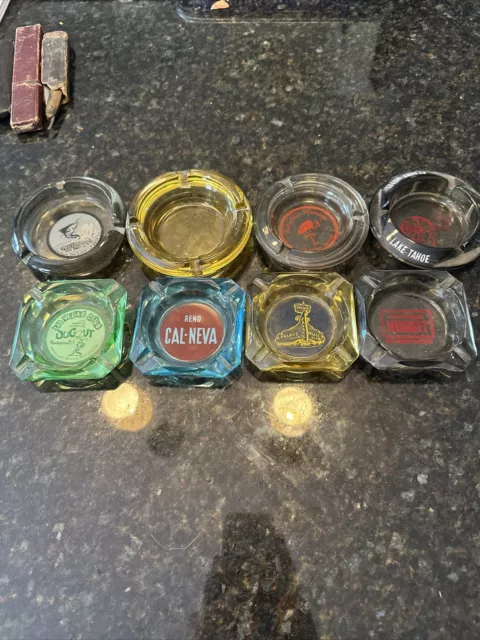 Vintage Las Vegas casino Hotel Ashtray / RENO Tahoe Lot of 8 advertising PICS