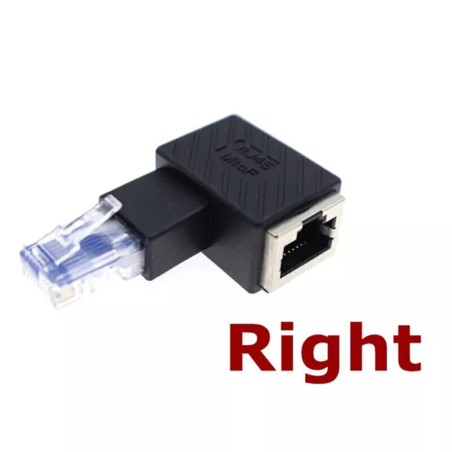 Adaptateur réseau à angle droit Cat5e Cat6e Ethernet LAN RJ45 mâle à femelle 90°