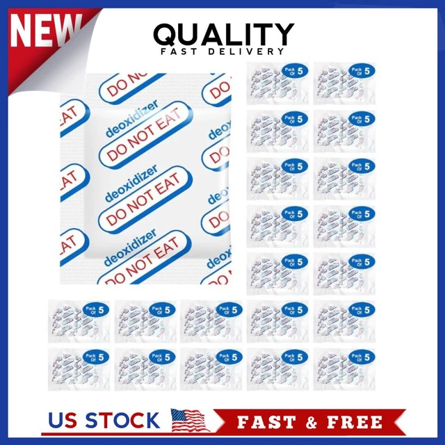 400cc Oxygen Absorbers for Food Storage - 100 Count (10x Packs of 10) - for Long