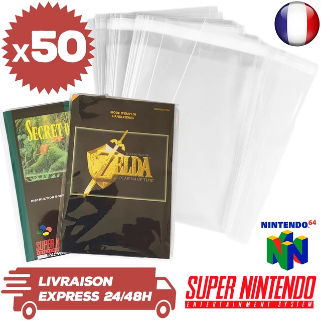 50 Pochettes Refermables Transparentes Pour Jeux Super Famicom SFC - Neuves
