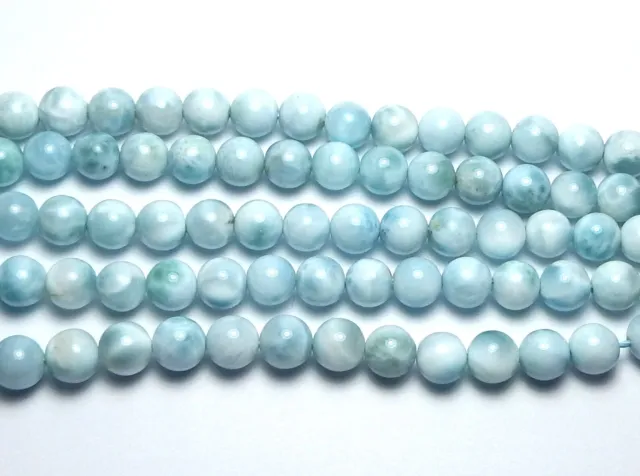 LARIMAR Pectolite 6mm Round Beads AA+-AAA NATURAL Dominican Republic