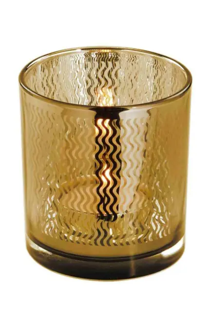 FINK LINIO TEELICHTHALTER,GLAS,ROSE Gold,Wellen 8X7,3 cm 115106 EUR 9,95 -  PicClick DE