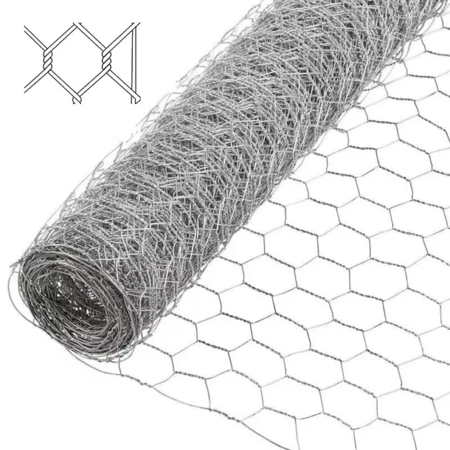 Galvanized Steel Wire Chicken Netting, 50mm Hexagonal Mesh, 120cmx50m Roll