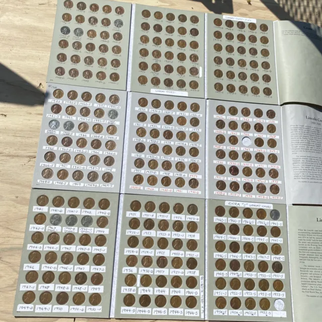 Lincoln Wheat Penny Cent Set Lot 268 Coins 1940- 1974 Includes Steel War Pennies