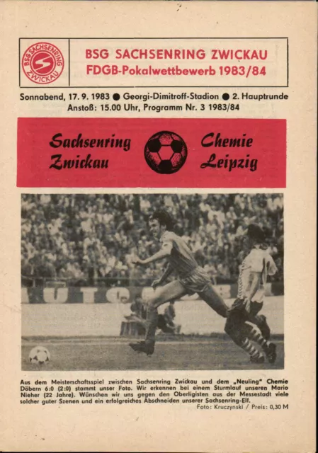 FDGB-Pokal 83/84 BSG Sachsenring Zwickau - BSG Chemie Leipzig, 17.09.1983