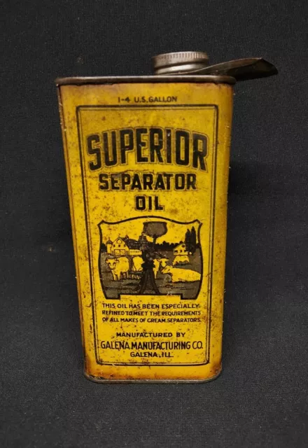VINTAGE SUPERIOR CREAM Separator Oil Advertising Can Sign Galena IL ...