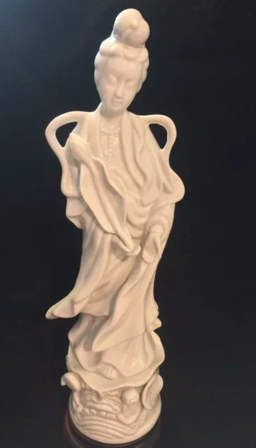 Quan Yin Chinese Porcelain, Kuan-yin Blanc De Chine Figurine, Guanyin Buddha