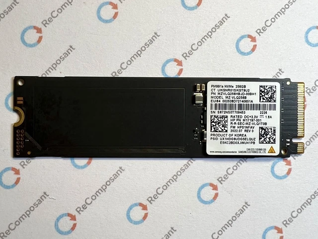 SSD Kioxia 256Go NVMe PCIe M.2 2230 (KBG40ZNS256G / FWJTG) - Toshiba