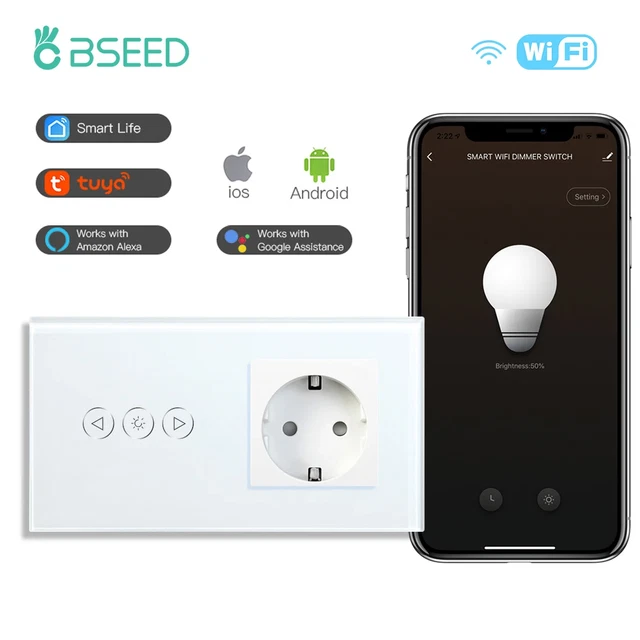 INTERRUTTORI DIMMER WIFI BSEED 1Gang Smart Touch Switch up down Tuya ...