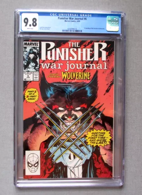 1989 Marvel Comics Punisher War Journal-#6-Wolverine 9.8 White Pages-Spider-Man