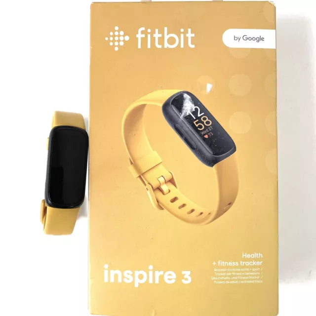 Monitor de sueño y deportes con rastreador de ejercicios amarillo de ritmo cardíaco Fitbit Inspire 3