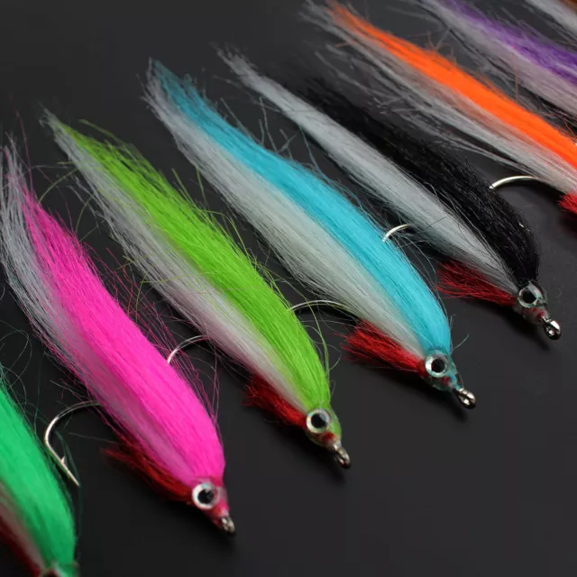 20 pcs 1/0 4cm UV Colors Polar Fry Salmon Trout Sea Bass Fly Fishing Flies Lures