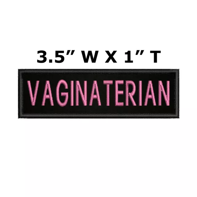 VAGINATERIAN Embroidered Jacket Vest Funny Saying Patch Biker Emblem