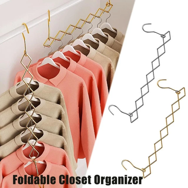 7 slot appendiabiti vestiti in acciaio inox appendiabiti magici a cascata ~ B7X2