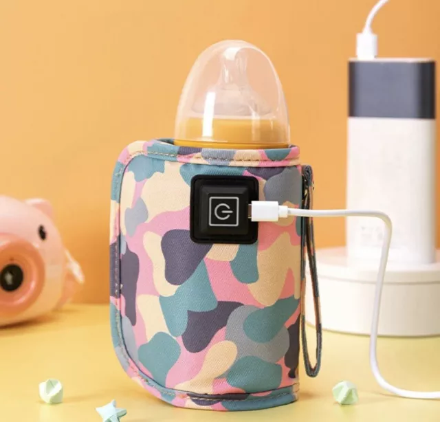 Calentador de agua y leche con USB para cochecito de bebé, bolsa de viaje con