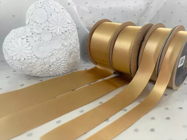 Berisfords NEWLIFE HONIG GOLD - ECO Satin zertifiziert GRS recyceltes Band 3 - 70 mm