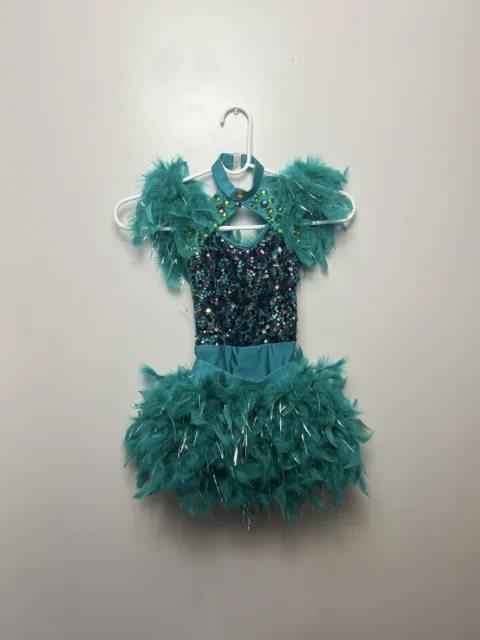 Turquoise 2 Piece Dance Costume Small Child SC Glamour Costumes