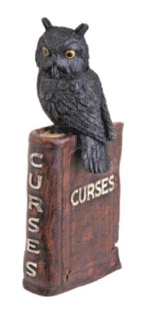 RAZ Imports Witch Spell Book - Curses w/Owl-Resin Halloween Prop/Decoration 11"