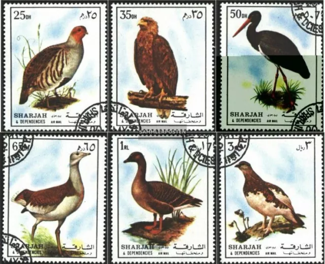 Sharjah 1184A-1189A (kompl.Ausg.) gestempelt 1972 Vögel