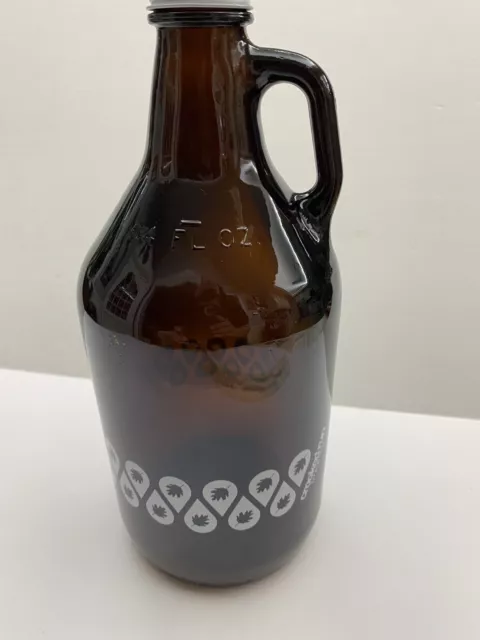 Craft Beer Crooked Run Brew 64 oz.Growler/Jug  Amber Empty White Logo