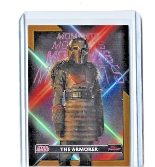 2023 Topps Finest Star Wars Moments Gold Refractor The Armorer SSP # 50 FM-6