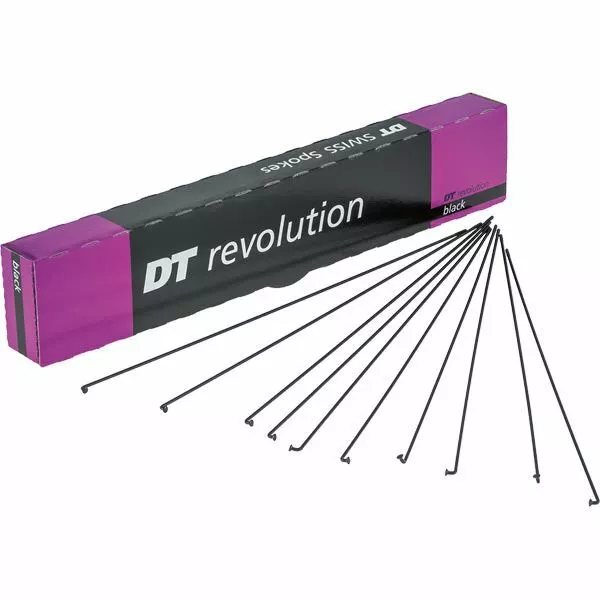 DT Swiss Revolution black spokes 14 / 17 g = 2 / 1.5 mm box 100, 282 mm