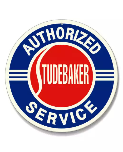 Studebaker Service Emblem Round Aluminum Sign - Aluminum - Made in the USA