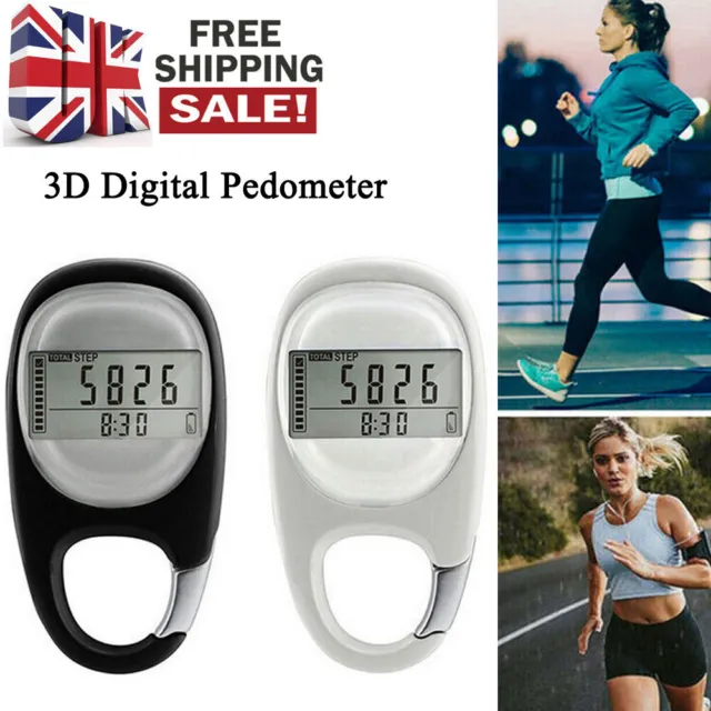 3D LCD Digital Pedometer Walking Running Fitness Step Counter Calorie Trackers